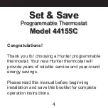 Preview for 4 page of Hunter 44155C Installation And Operation Manual