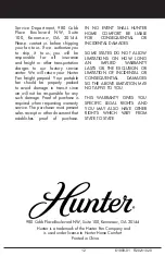 Preview for 12 page of Hunter 90600 Owner'S Manual