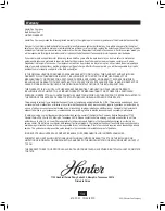 Preview for 14 page of Hunter Ashbury 81003 Owner'S Manual