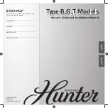 Preview for 1 page of Hunter B Owner'S Manual