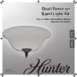 Hunter Dual Function Bowl Light Kit Owner'S Manual And Installation Manual preview