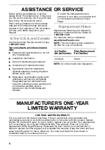 Preview for 6 page of Hunter HEPA 20310 Series Use & Care Manual