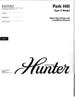 Hunter Park Hill Type 2 Quick Start Manual And Installation Manual предпросмотр