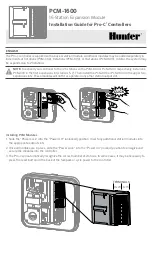 Preview for 1 page of Hunter PCM-1600 Installation Manual