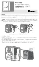 Preview for 1 page of Hunter Pro-C PCM-1600 Installation Manual