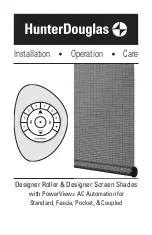 Preview for 1 page of HunterDouglas Designer Roller Installation Operation Care