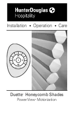 Preview for 1 page of HunterDouglas Duette PowerView Installation Operation Care