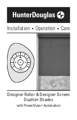 Preview for 1 page of HunterDouglas Duolite Shades Installation Operation Care