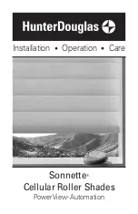 Preview for 1 page of HunterDouglas Sonnette PowerView Automation Installation Operation Care