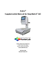 Предварительный просмотр 1 страницы HunterLab Aeros EasyMatch QC Supplemental Manual