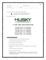 Предварительный просмотр 1 страницы Husky 230-00-00-000 Operating Instructions Manual