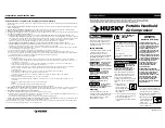 Preview for 1 page of Husky FP2019 Operating Instructions Manual