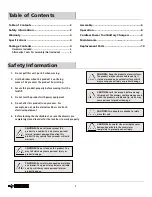 Preview for 2 page of Husky H61CH4P Use And Care Manual