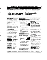 Предварительный просмотр 1 страницы Husky HDC230 Operating And Parts Manual