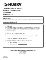 Preview for 24 page of Husky HU40500 Series Operator'S Manual