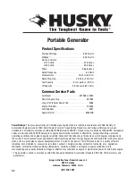 Preview for 26 page of Husky Portable Generator Operator'S Manual