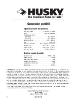 Preview for 50 page of Husky Portable Generator Operator'S Manual