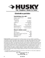 Preview for 76 page of Husky Portable Generator Operator'S Manual