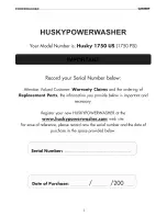 Preview for 2 page of Husky POWERWASHER 1750 US Operator'S Manual