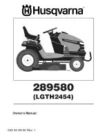 Предварительный просмотр 1 страницы Husqvarna 289580 Owner'S Manual