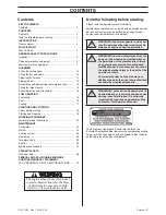 Preview for 3 page of Husqvarna 326P4 X-Series Operator'S Manual