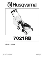 Предварительный просмотр 1 страницы Husqvarna 7021RB Owner'S Manual