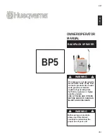 Preview for 3 page of Husqvarna BP5 Owner'S/Operator'S Manual