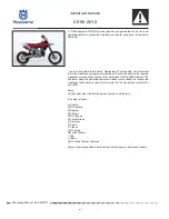 Предварительный просмотр 8 страницы Husqvarna CR 65 2012 Workshop Manual