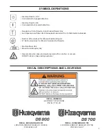 Preview for 5 page of Husqvarna DS 700 Operator'S Manual