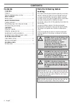 Preview for 2 page of Husqvarna J-handle barrier 536LiLX Operator'S Manual