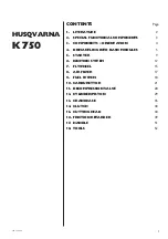 Предварительный просмотр 2 страницы Husqvarna K 750 Workshop Manual