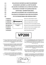 Preview for 2 page of Husqvarna VP200 Operating Instructions Manual