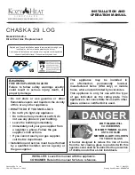 Hussong Kozy Heat Chaska 29 Log Installation And Operation Manual preview