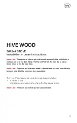 Preview for 3 page of HUUM HIVE WOOD 13kW Installation And User Instructions Manual