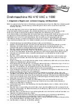 Предварительный просмотр 50 страницы Huvema HU 360 VAC X 1000 Operation Manual