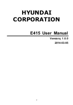 Предварительный просмотр 1 страницы Huyndai E415 User Manual