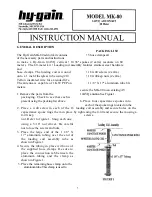 Предварительный просмотр 1 страницы Hy-Gain MK-80 Instruction Manual