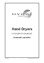 Preview for 1 page of Hyco CYCA26F Operating Instructions And Parts Manual