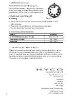 Предварительный просмотр 4 страницы Hyco FW400H Instruction Manual