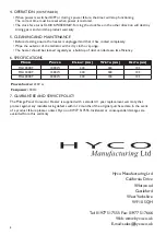 Предварительный просмотр 4 страницы Hyco MG1000T Installation & Operating Instruction Manual