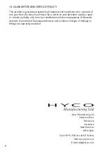 Предварительный просмотр 8 страницы Hyco SF10K Instruction Manual