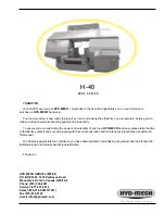 Предварительный просмотр 2 страницы Hyd-Mech H-40 Operation And Maintenance Manual