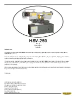 Preview for 2 page of Hyd-Mech HSV-250 Operation And Maintenance Manual