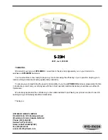 Preview for 2 page of Hyd-Mech S-23H Operation And Maintenance Manual