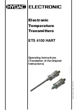 Preview for 13 page of HYDAC ELECTRONIC ETS 4100 HART Operating Instructions Manual