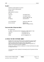 Preview for 2 page of HYDAC FILTER SYSTEMS CMP 1321 Operating And Maintenance Instructions Manual