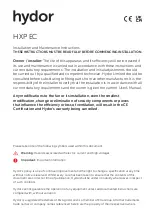 Hydor HXP EC Installation And Maintenance Instructions Manual preview