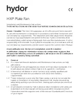 Preview for 1 page of Hydor HXP45041 Installation And Maintenance Instructions Manual