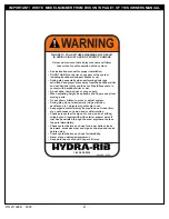 Preview for 2 page of HYDRA-RIB 211348D Owner'S Manual