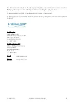 Preview for 20 page of HYDRALOOP H150 Installation Manual